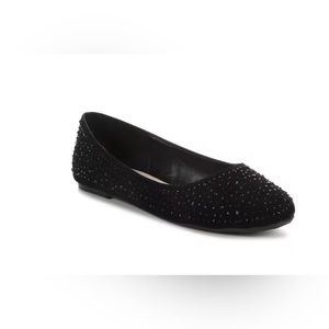 Black rhinestone flats size 8.5